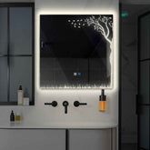 LED Spiegel Quadratisch | Touch-Schalter | Anti-Beschlag-Funktion | Neutralweißes Licht - Reyze Seria Good Vibes Model 8